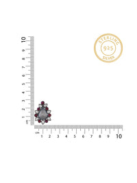 925 Sterling Silver Paan Studs with Kundan and Ruby view 3
