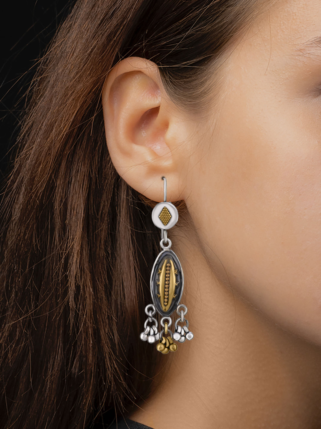 Two Toned Rawa Dangler with Ghungroo view 2