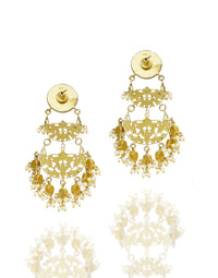 925 Silver Gold Plated Green Signature Chandbalis view 4