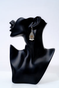 925 Silver Two Tone Mesh Earrings view 3