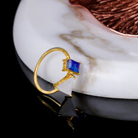 925 Silver Gold Plated Triangle Ring view 1