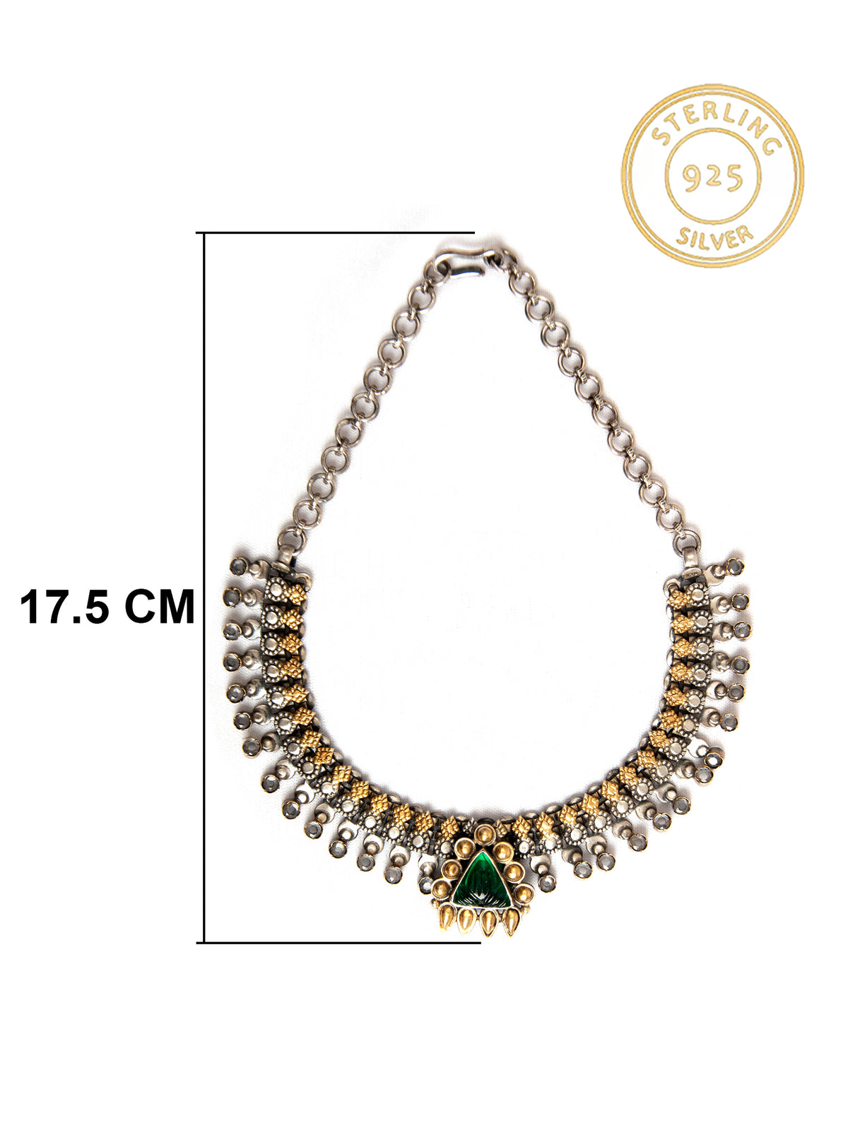 Svarnam Green Onyx Short Necklace view 7