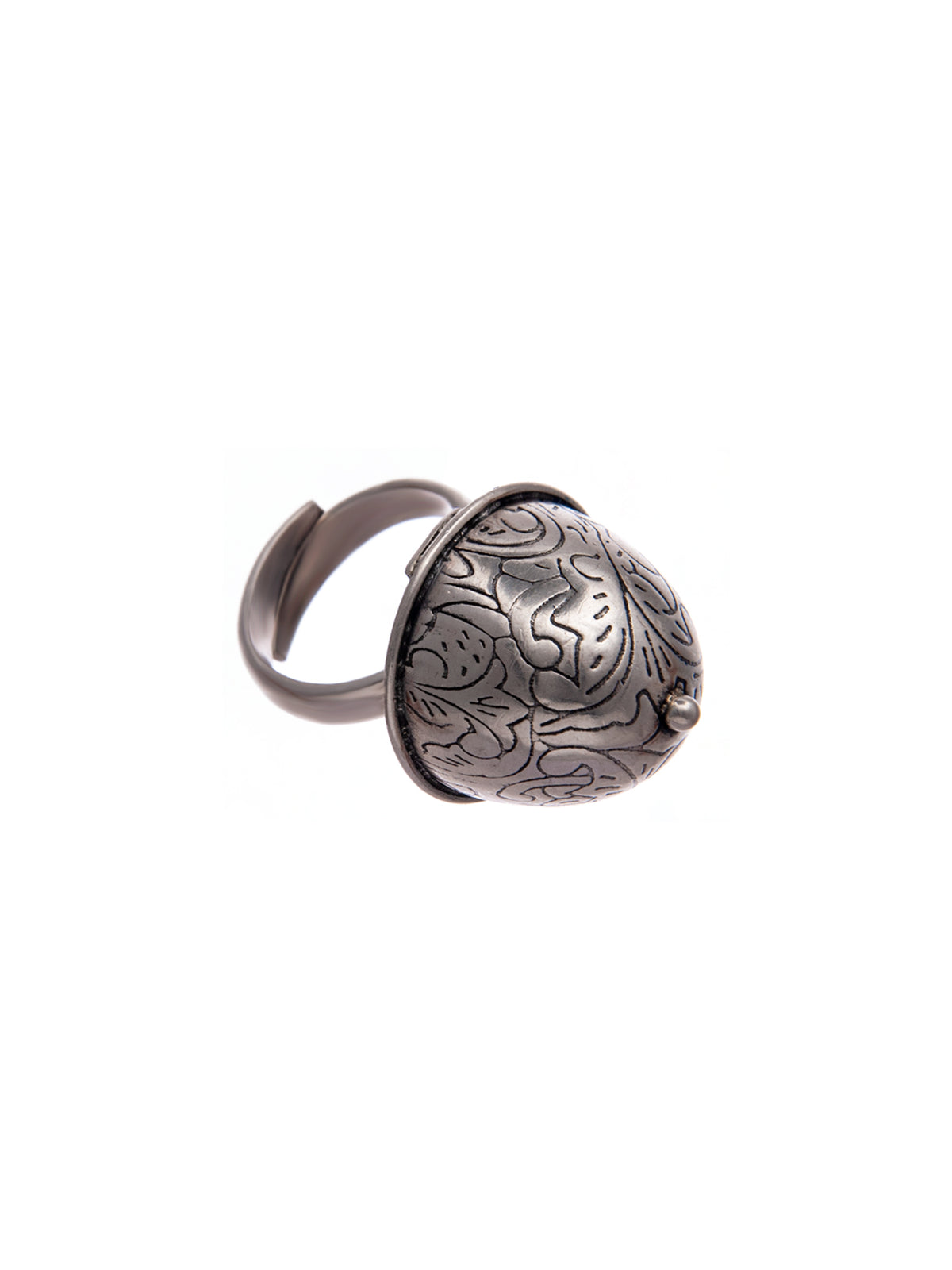 Silver Pattern Adjustable Ring view 2