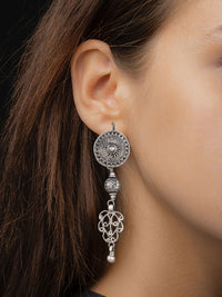 Antique 925 Silver Fine Work Earrings view 2
