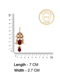 Svarnam Moissanite Ruby Danglers view 4