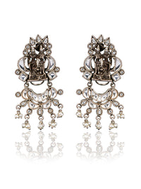 925 Sterling Silver Kundan Earrings view 1
