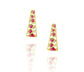 925 Silver Gold Plated White and Red Kundan Trapezium Studs