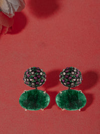 Aurora Black Green Studs view 2