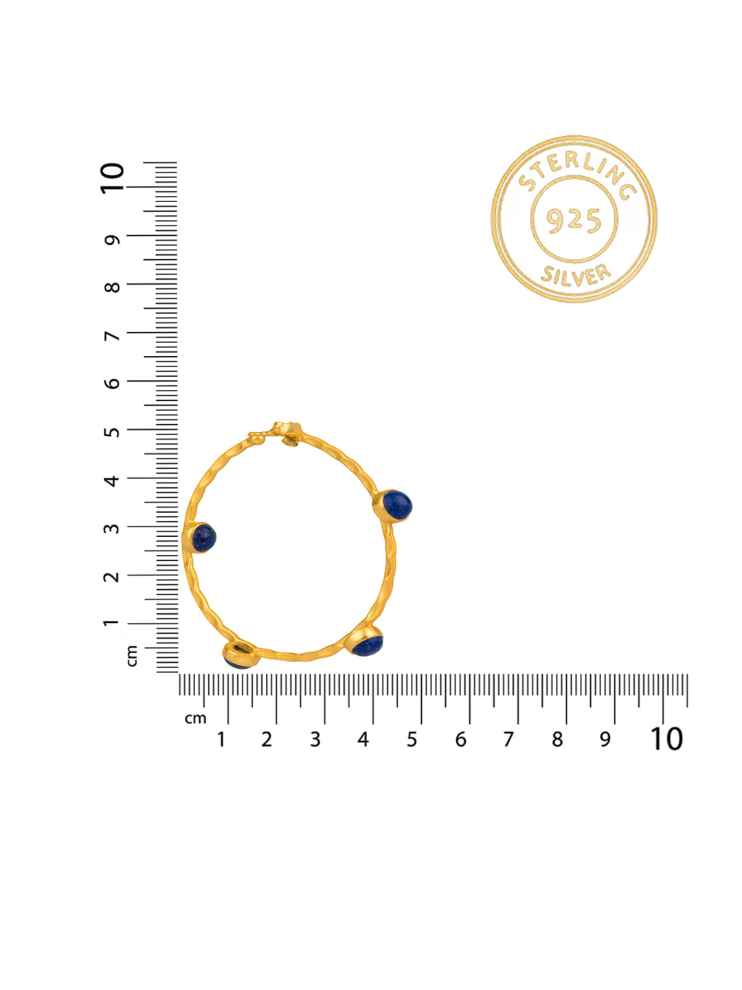 Big Circular Blue Lapis Hoops view 3