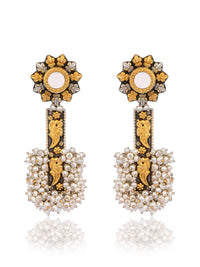 925 Sterling Silver Two Tone Twin Peacock Fusion Earringss view 1