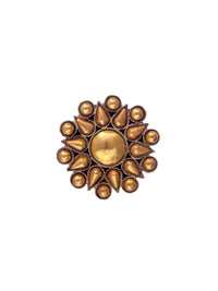 Svarnam Floral Gold Adjustable Ring view 3
