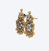 925 Silver Gold Plated Meenakari Earrings with Pearls view 4