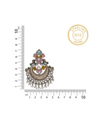 925 Sterling Silver Two Tone Meenakari Chaandbali view 4
