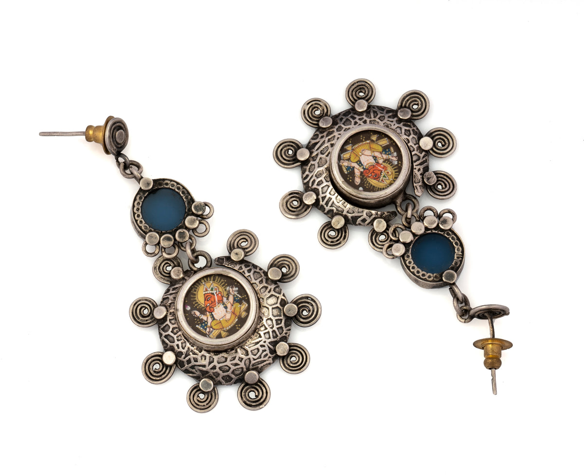 925 Sterling Silver Lord Ganesha Earrings view 2