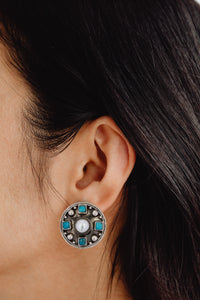 925 Sterling Silver Studs with Turquoise Gemstone view 3