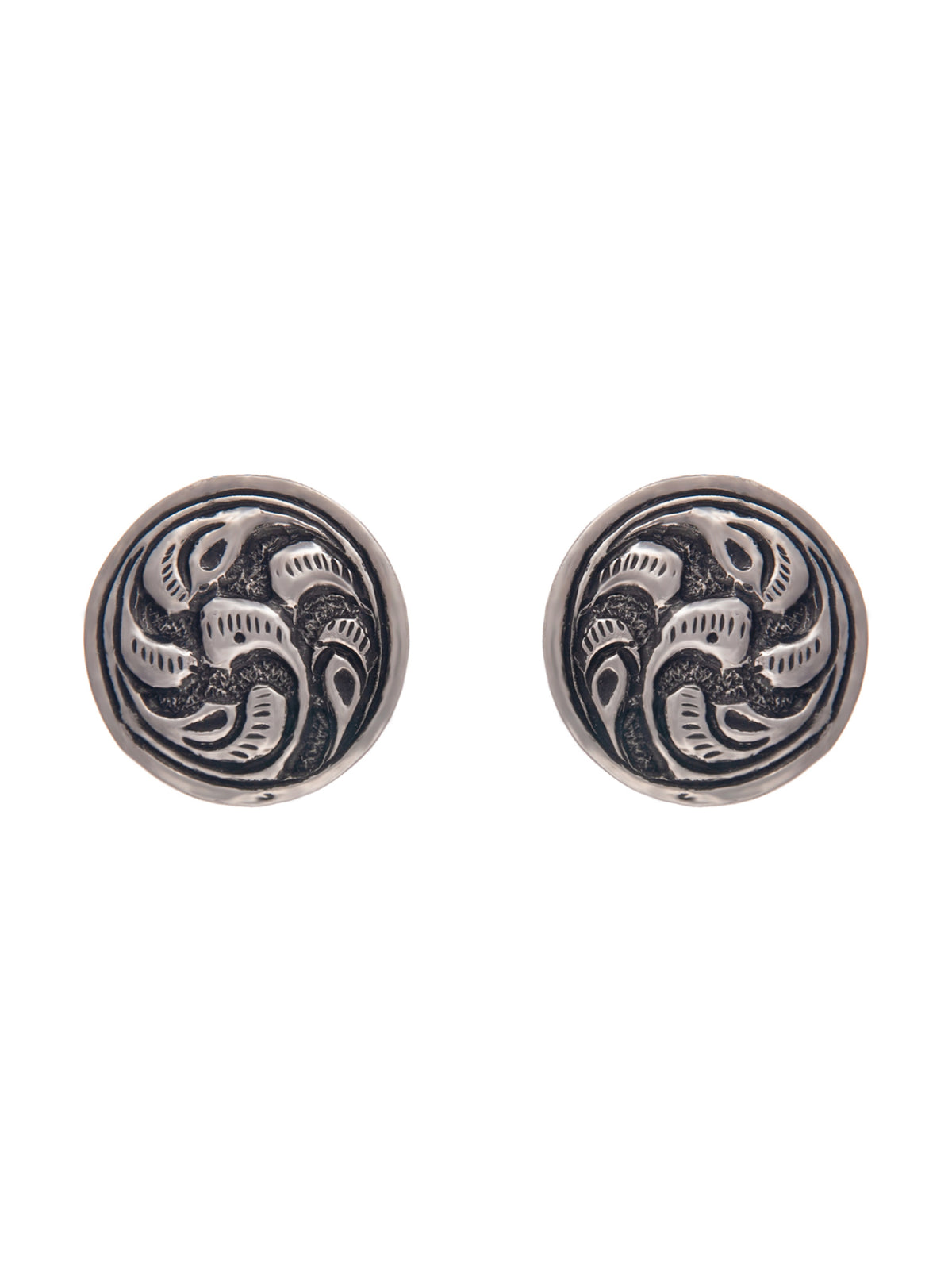 Silver Round Chitai Studs view 3