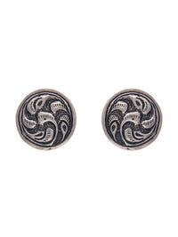 Silver Round Chitai Studs view 3