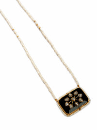 Gold Plated Black Onyx Pearl Necklace view 3