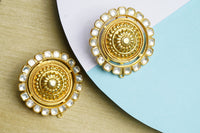 925 Silver Gold Plated Big Kundan Earrings view 5
