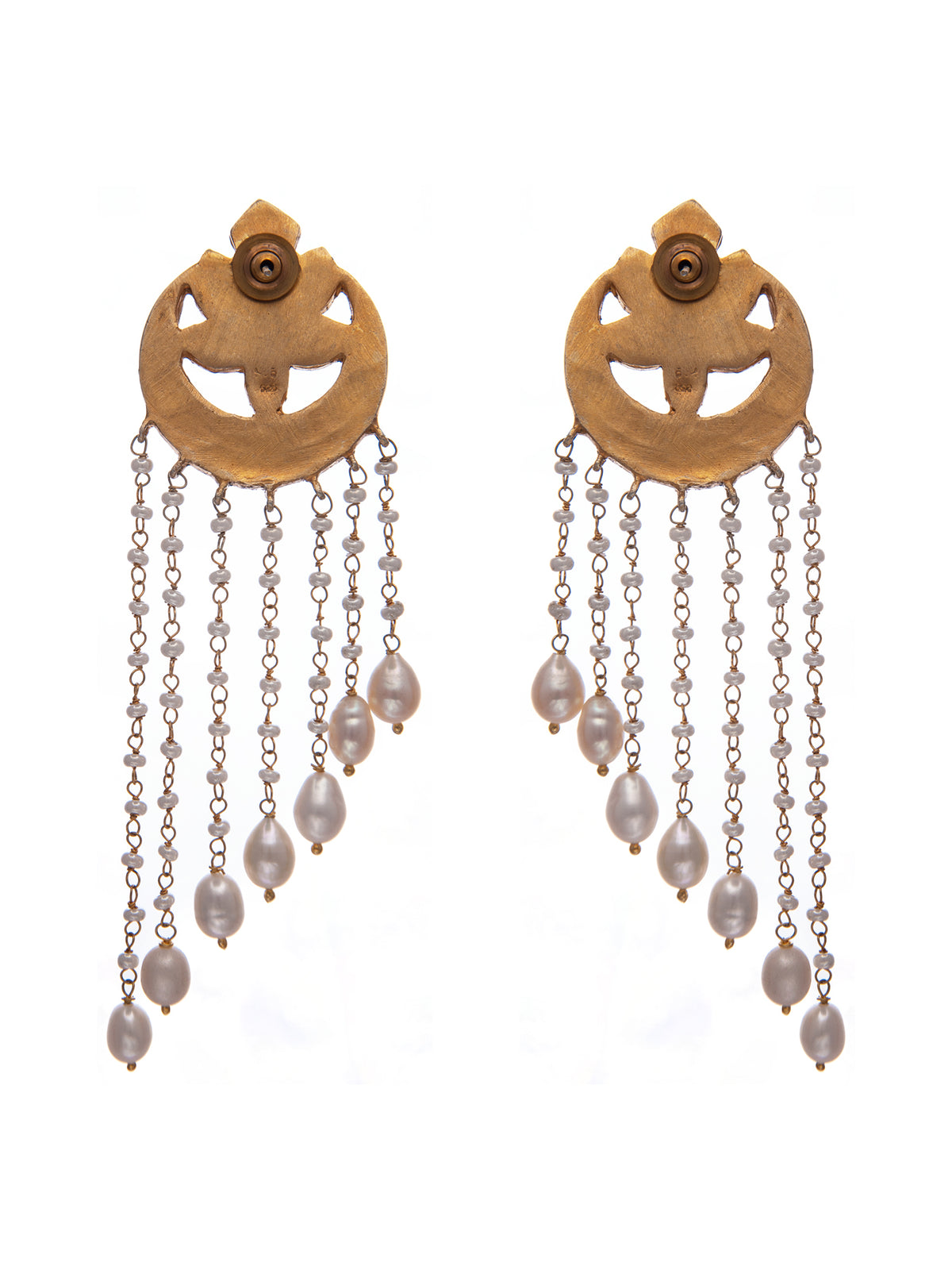 Svarnam Festive Chaandbali with Pearl Drop view 6