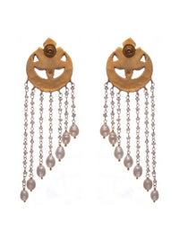 Svarnam Festive Chaandbali with Pearl Drop view 6