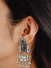 925 Sterling Silver Kundan Earrings view 2