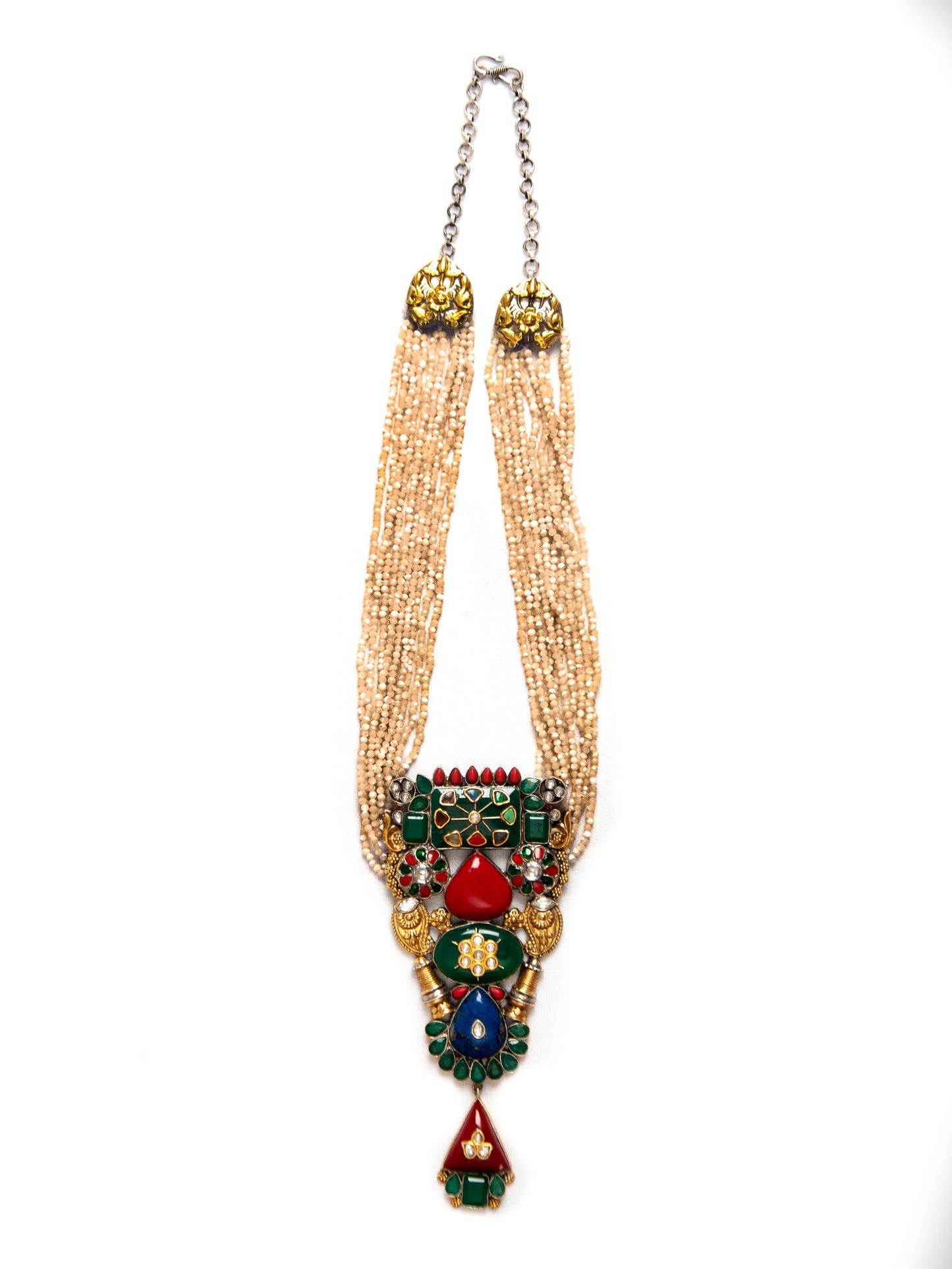 Svarnam Fusion Statement Necklace with Natural Stones
