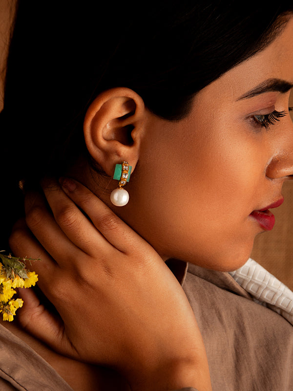 Aurora Blue Chalcedony Drop Earrings