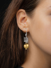 925 Sterling Silver Two Toned Spiral Dangler view 2