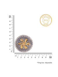 Two Tone Spiral Big Adjustable Ring view 3