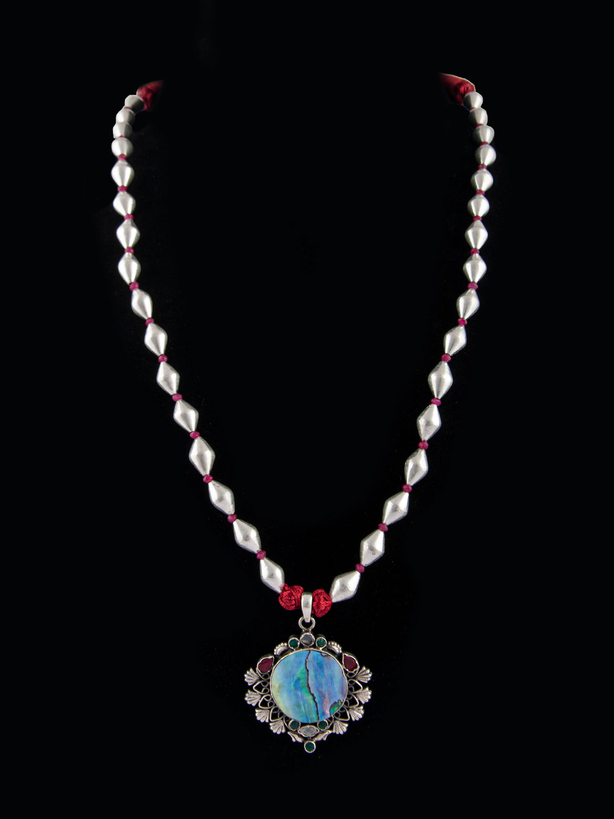 925 Sterling Silver Mother of Pearl Necklace view 3