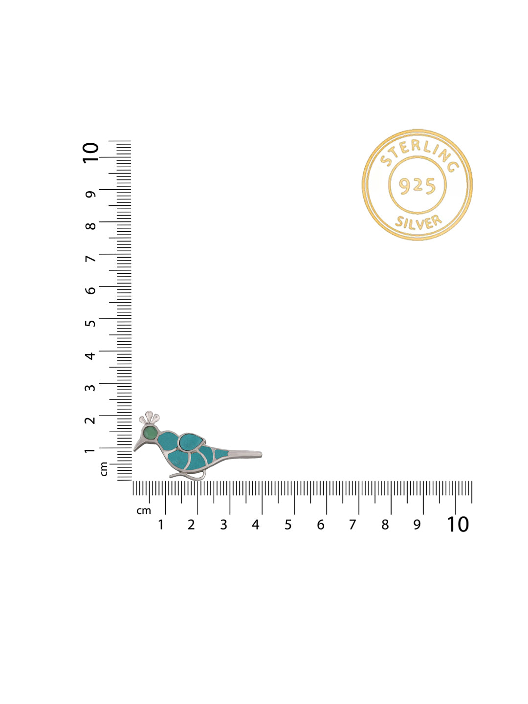 Turquoise Peacock Studs view 3