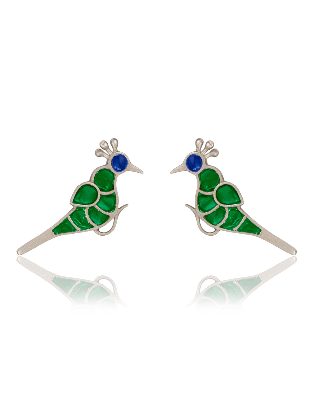 Multicolored Peacock Studs view 1