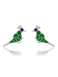 Multicolored Peacock Studs view 1