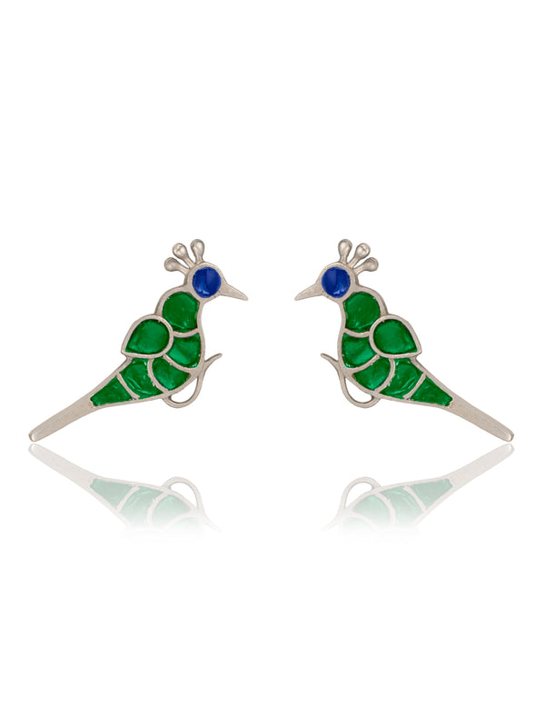 Multicolored Peacock Studs