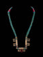 925 Sterling Silver Two Tone 22K Gold Plated Turquoise Beaded Necklace With Ruby and Turquoise Gemstone