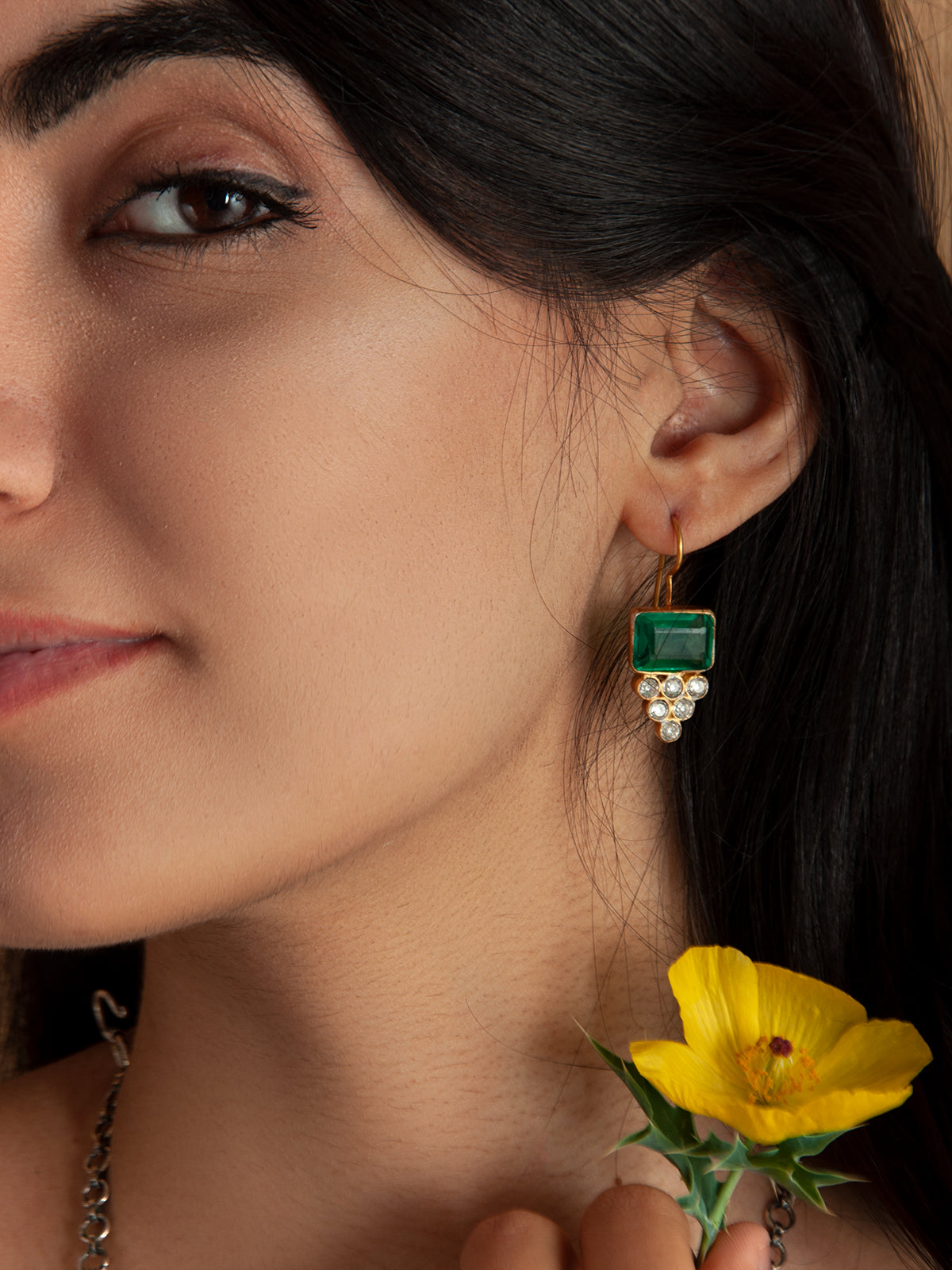 Green Glow Earrings view 1