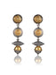 Intricate Two Toned Dangler Earrings with Dumroo Beads