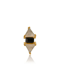 Moonstone and Onyx Ring view 1