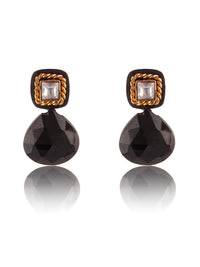 Aurora Black Heart Studs view 3