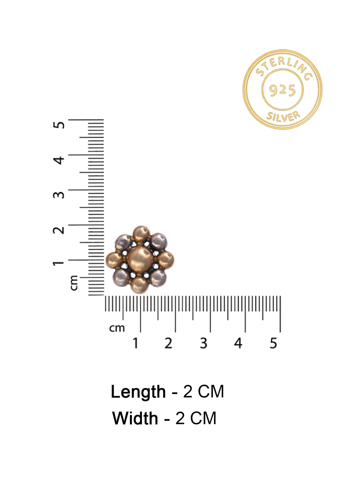Silver Two Tone Ball Earrings view 5