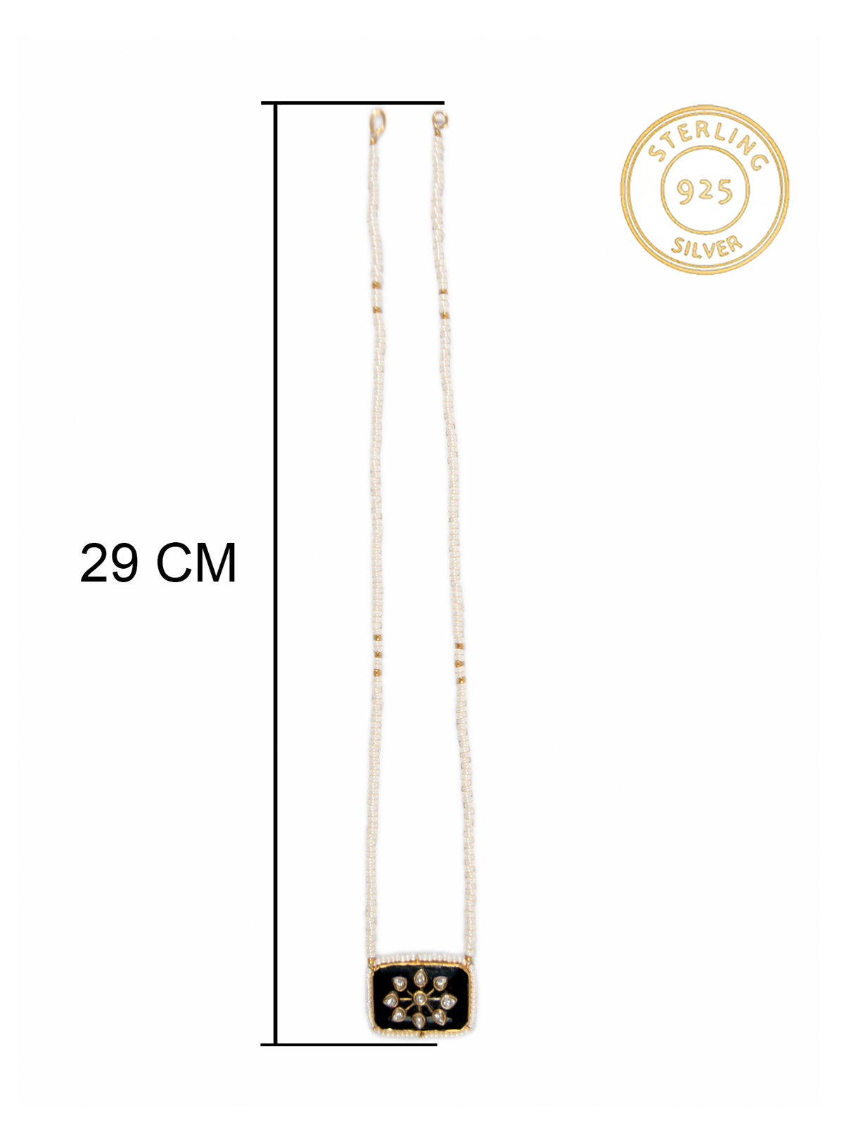 Gold Plated Black Onyx Pearl Necklace view 6