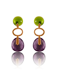 Aurora Amethyst and Chalcedony Studs view 3