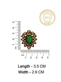 Svarnam Green Carved Studs view 5