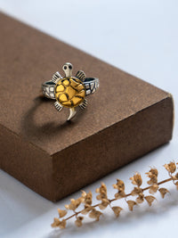 Tortoise Two Toned Adjustable Ring view 2