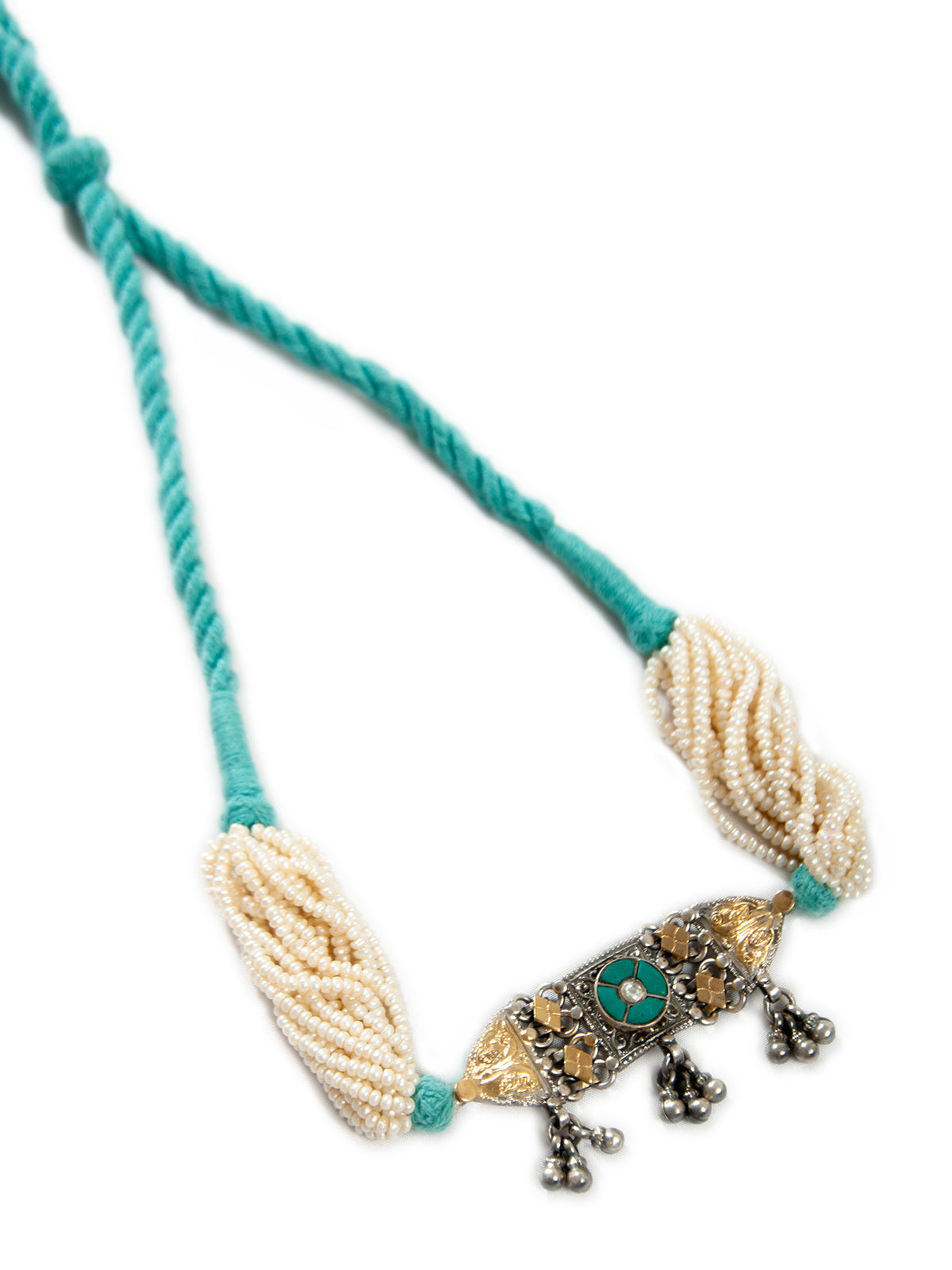 Two Tone Pearl Turquoise Kundan Choker view 4