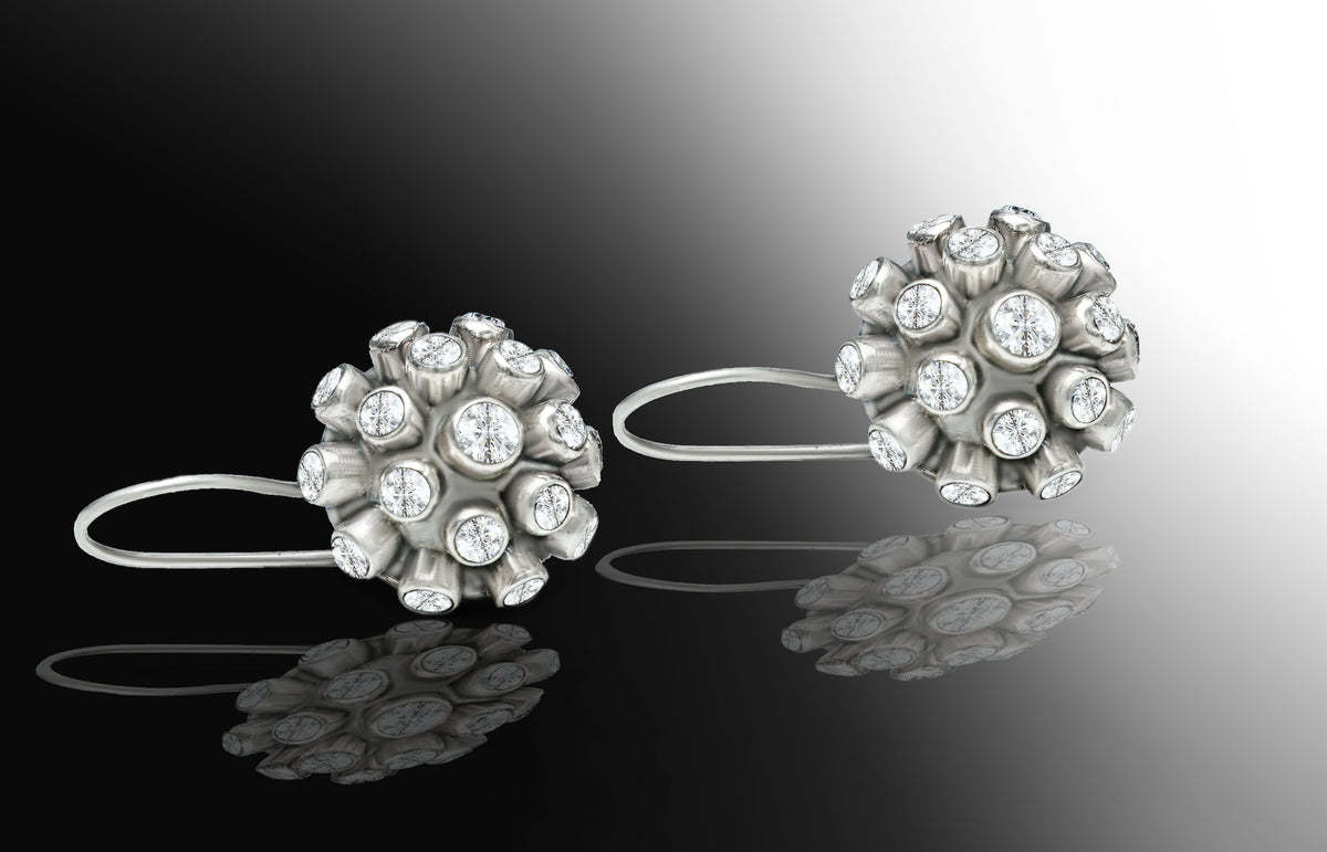 925 Silver Kundan Dotted Dangler Earrings view 4
