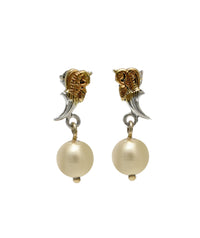 925 Silver Two Tone Twin Peacock Earrings view 3