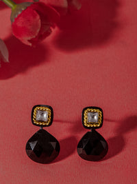 Aurora Black Heart Studs view 2