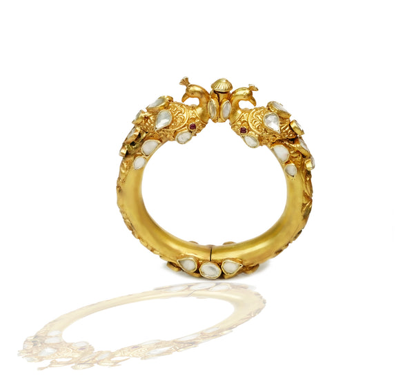 925 Silver Gold Plated Lion Bangle